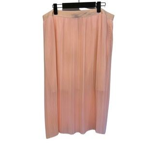 Blush Pink Elastic Waist Reitmans Accordion Pleated Midi Skirt | Size 15 |